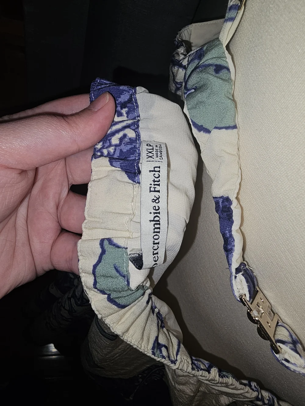 Abercrombie & Fitch Cream Dress with Blue and Green Floral Print
